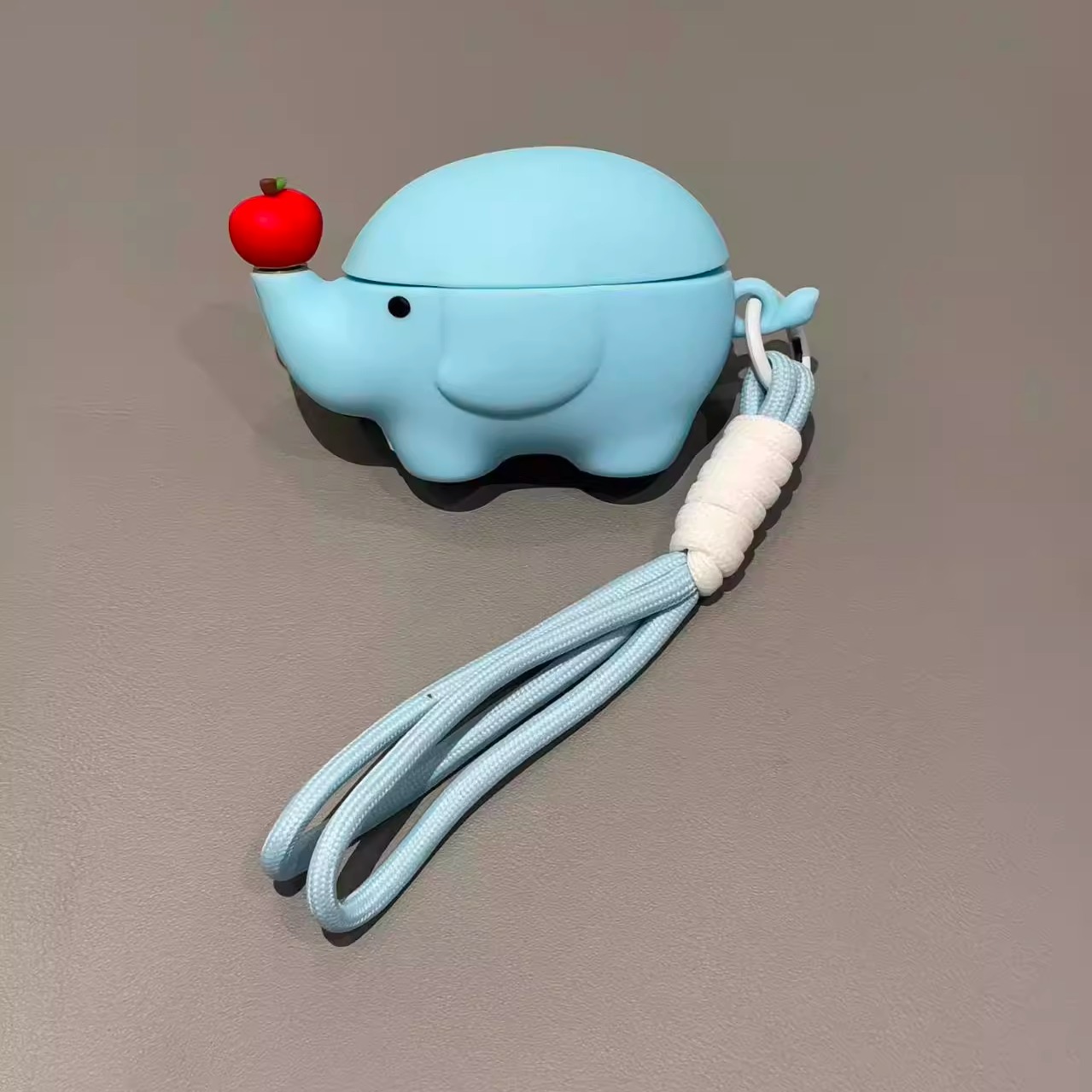 旋转苹果大象适用苹果AirPods4代苹果无线蓝牙耳机套AirPodspro3代个性AirPods1/2硅胶AirPodspro2防摔耳机盒