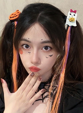 万圣节彩绳编发神器气质流苏丝带头绳网红鸭嘴夹发带女绑发脏辫夹