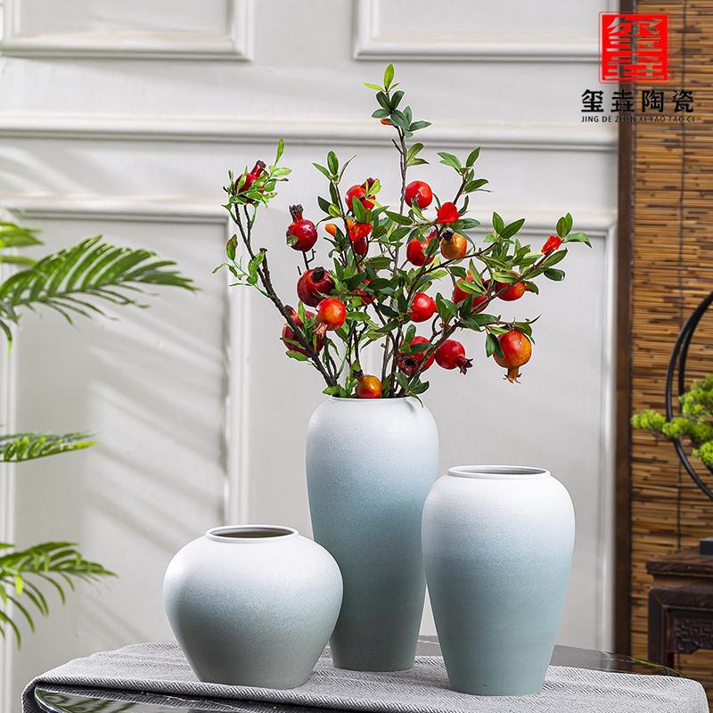小清新简约陶瓷花瓶家居客厅插花水培花瓶摆件粗陶罐装饰花盆