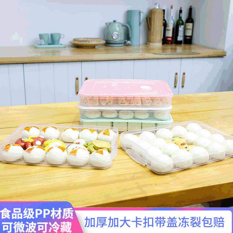 饺子盒冷冻盒 多层PP塑料冷藏保鲜盒冰箱收纳透明密封速冻水饺盒