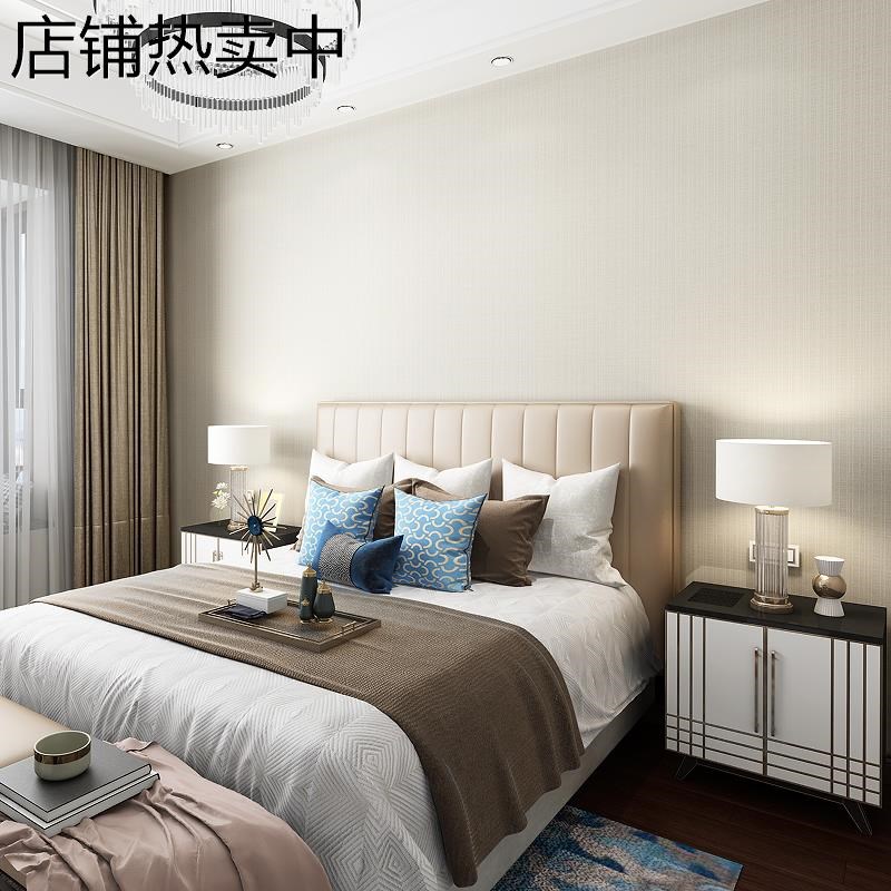 热销加厚格纹墙布现代简约无缝全B屋中式灰色客厅卧室背景墙素色