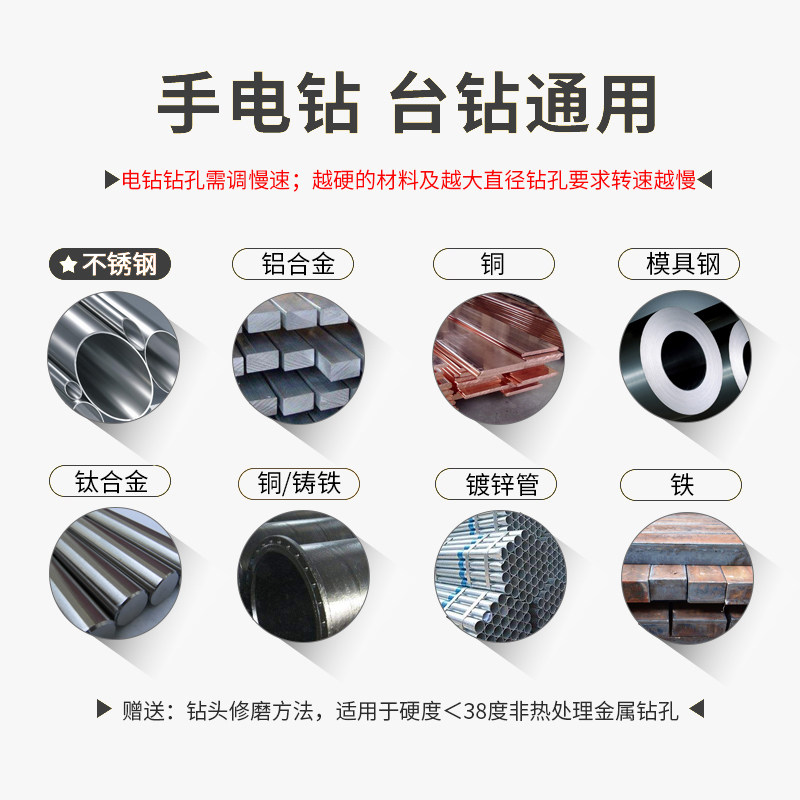 热销小柄钻头不锈钢含钴1/2等柄铁高速钢麻花钻S开孔扩孔缩柄直柄