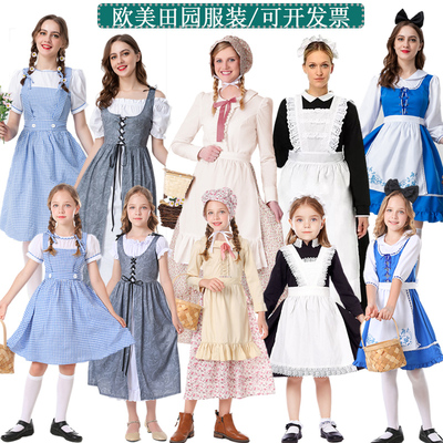 现货速发仆服装亲子装农庄农场裙农妇装老奶奶扮演服管家