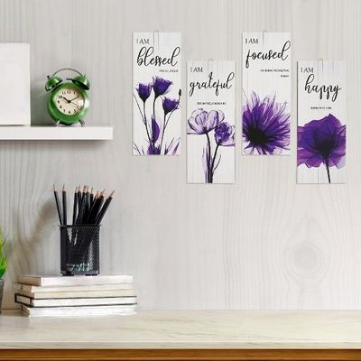 极速4Pcs Flower Pictures Wall Dcor Floral Art VWall Dcor