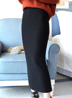 极速Hight Qfuality Autumn Winter Woolen Skirts Slim Belt Off