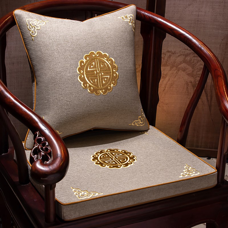 极速中式红木椅子k坐垫实木家具太师椅四季通用圈椅座垫茶桌餐椅