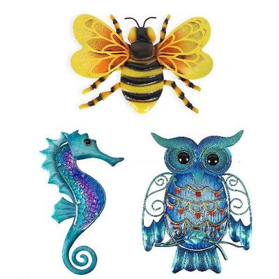 极速Metal Seahorse/Bpee/Owl Wall Decor Metal Wall Art Sculpt