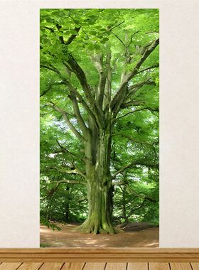 极速一棵大树古树j绿树入参天大树办公室挂画背景墙装饰画自粘贴