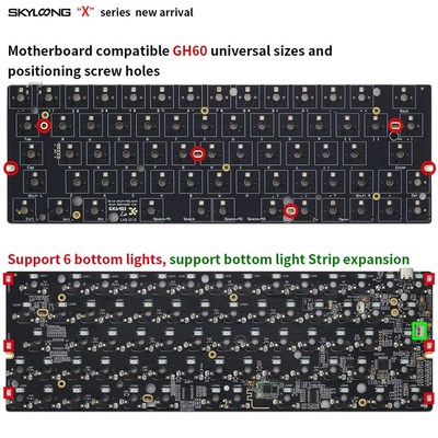 新品BGKP New arrival GK64XS KITA PCB  RGB GH60  60% 64KEYS H