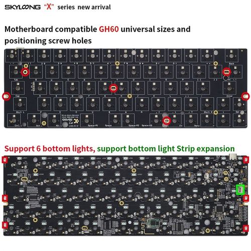 新品BGKP New arrival GK64XS KITA PCB  RGB GH60  60% 64KEYS H