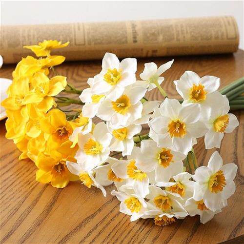 极速6pccs/Lot Artificial Simulation Narcissus Flower Living