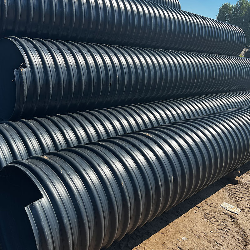 极速HDPE钢带增强波纹管 v大口径排雨水硬管现货 市政工程中空壁
