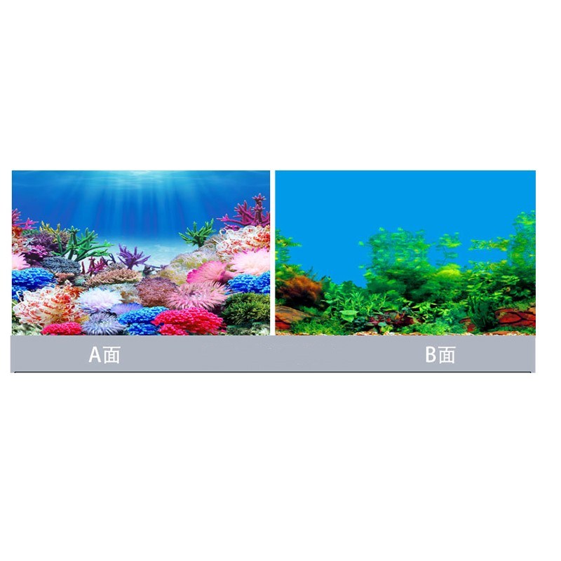 极速鱼缸装饰造景背景贴纸画水族箱3D立体高清背景纸Y壁纸贴纸海