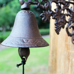 极速北欧流行田园风铁艺装饰门铃欢迎挂件/铸铁手摇铃铛./挂饰壁