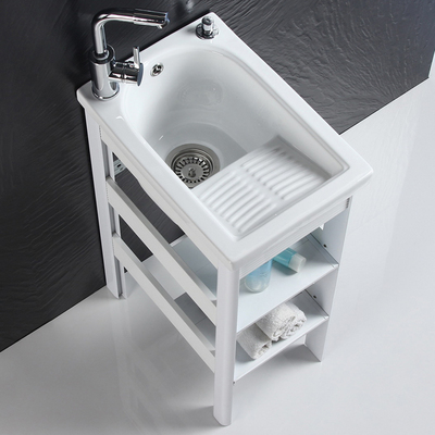 极速陶瓷带搓衣板小号洗衣u盆阳台柜半嵌入式深清洗水槽家用台上
