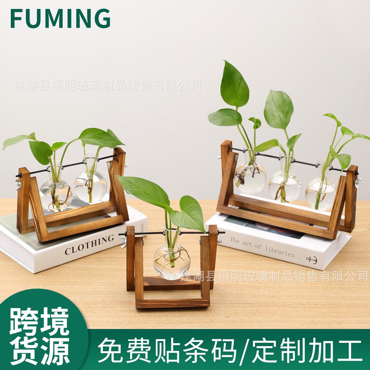 ins风 绿萝花瓶玻璃水培绿植容器软装干花家居装饰品办公桌面摆件