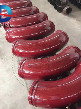 混凝土泵车高低压耐*磨弯头 R275*90双层耐*磨弯头 淬火双层弯头