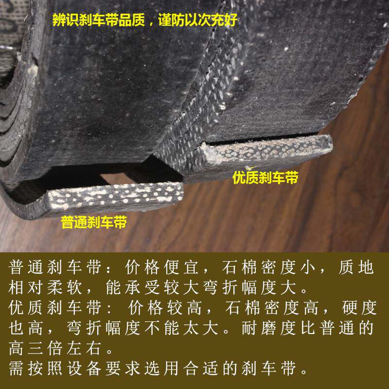 现货速发优质煞车带耐高温冲牀煞车皮石棉铜丝耐磨制动带0mm-240m