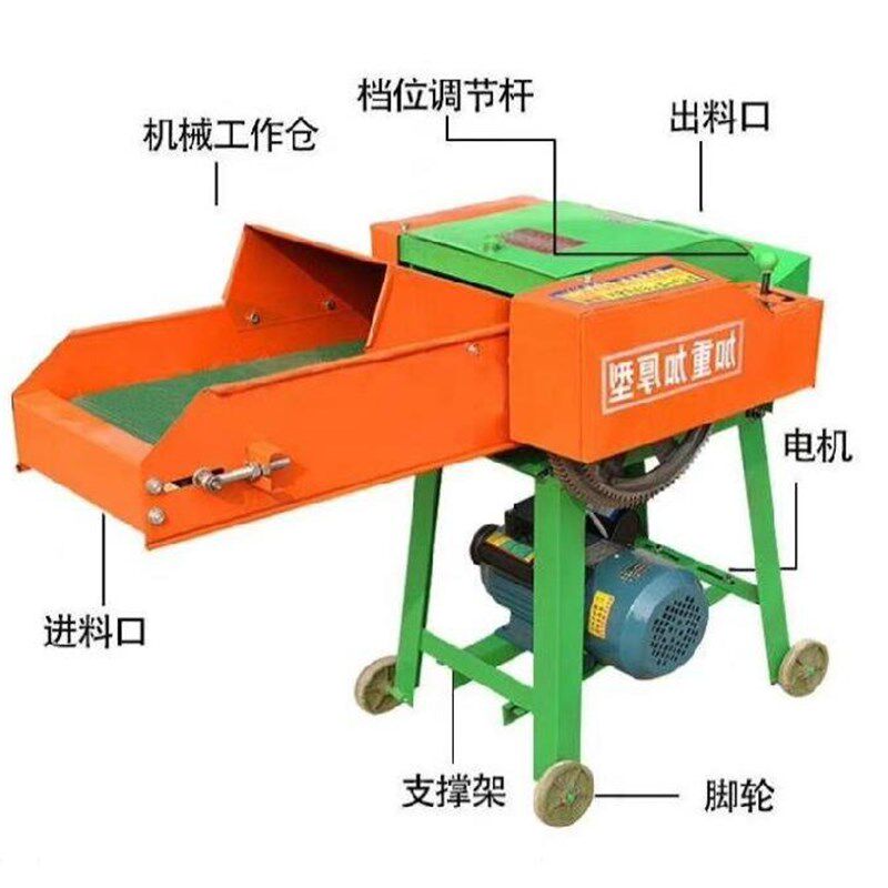 现货速发打猪草喂草多功能长短家用大型C卧式铡草揉丝机。小麦农