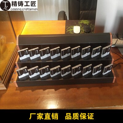 现货速发样品屋展示中心不锈钢名片盒名片夹多层多孔名片架收纳盒