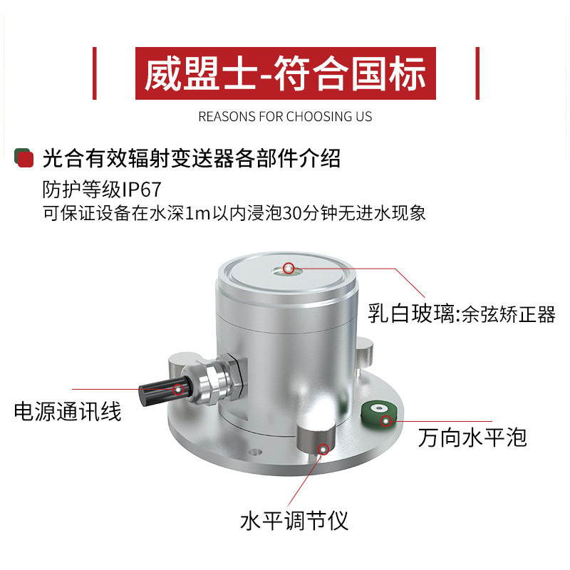 现货速发光合有效辐射传感器大棚光照太辐射光合作用光量子表光合