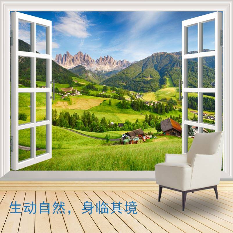 现货速发大型无纺布壁画 欧式油画海景风景壁纸 客厅卧室电视背景