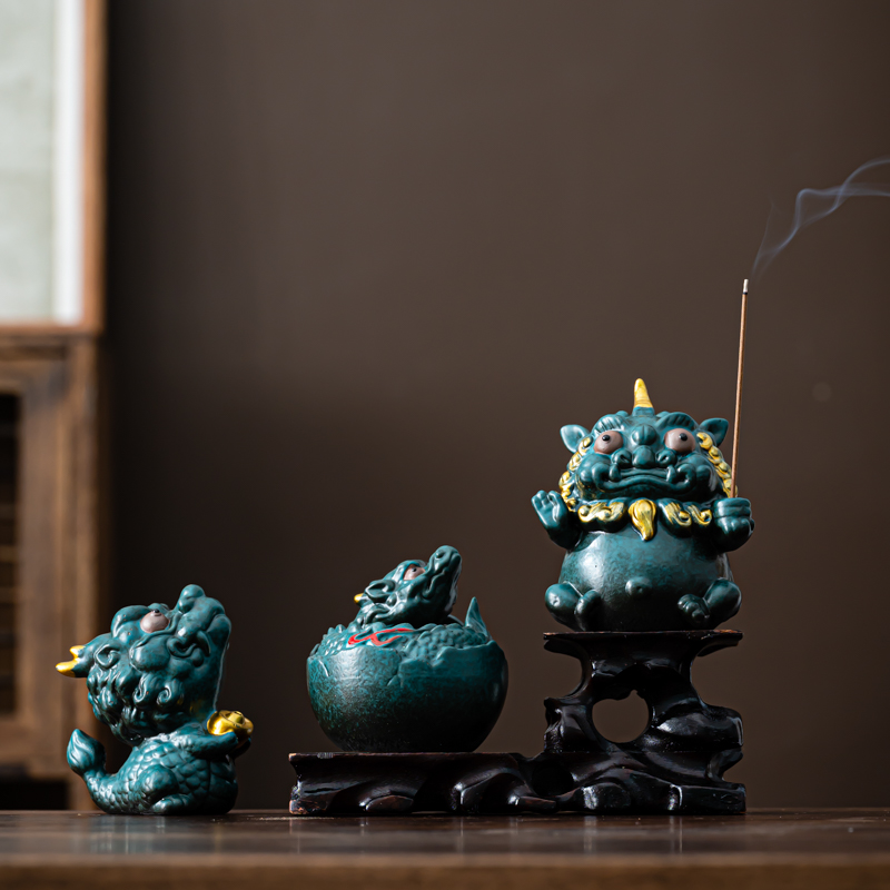速发客意招貔财貅陶瓷香薰炉摆件茶宠香炉创厅饰品家用檀香道香插
