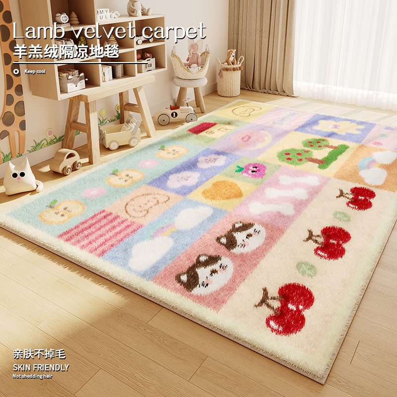 速发仿宝宝肤行垫婴儿撸猫用加厚家感儿童亲爬地垫地毯