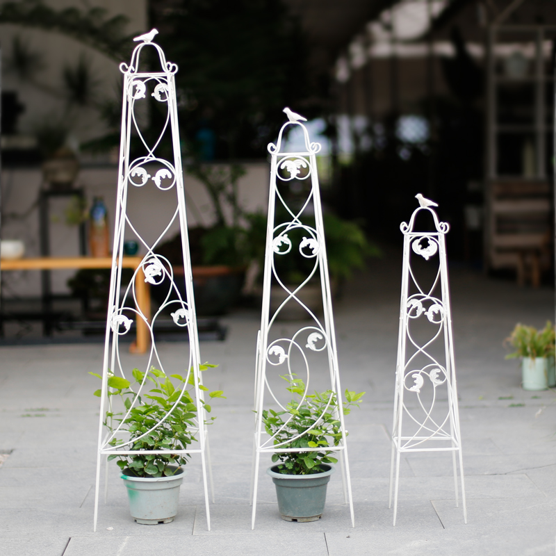 速发花架复古爬藤架铁线莲铁丝网台园艺户外攀兰花盆月季花球爬支