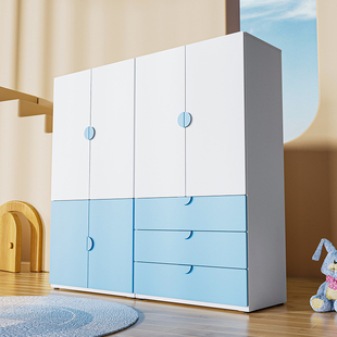 速发福凯祥儿童铁制衣柜家用客厅衣室钢艺宝宝卧橱台简易蓝色收纳