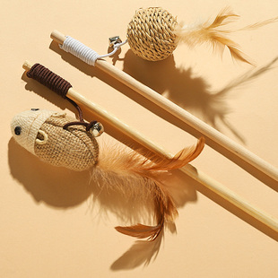 速发猫玩具自嗨解咪小老鼠逗猫棒带铃铛耐力猫闷小猫消耗体咬用品