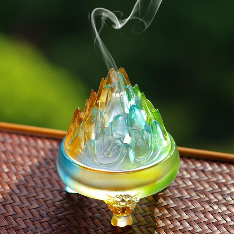 速发仿古三兽足博法琉璃古炉炉盘香塔香炉可打香篆家用香道熏香山