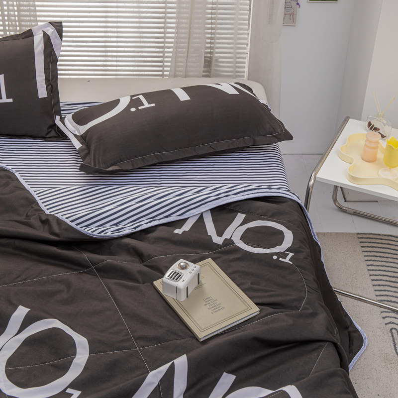 速发风简约舍母男生耐脏柔软薄空调被季件套夏凉被夏四宿字夏被子