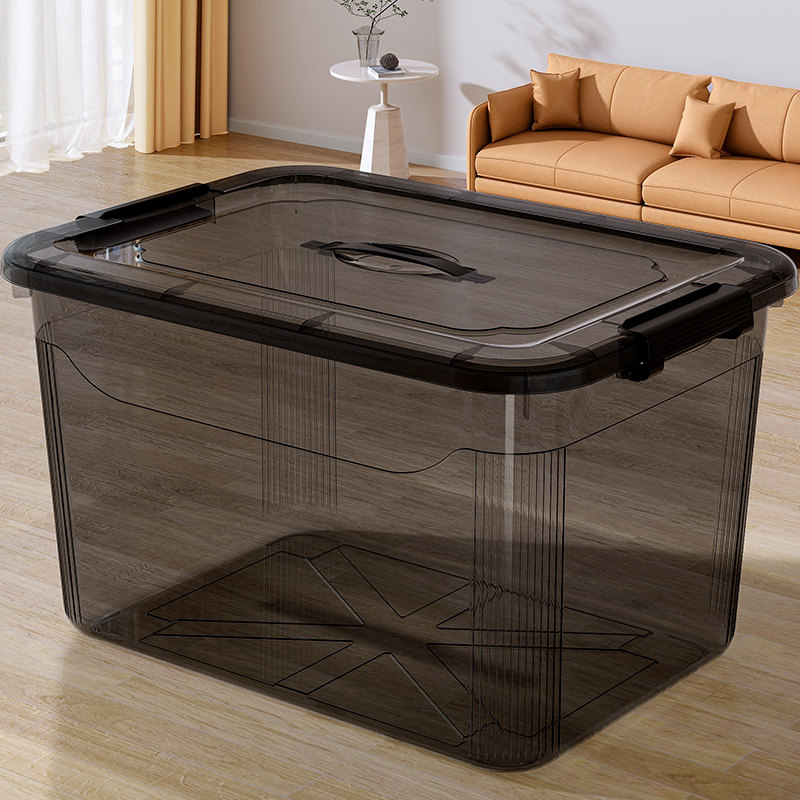 速发透明收纳箱超大容量家透毛绒玩具全用可视整理箱衣服塑料储物