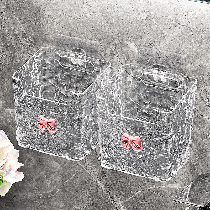 速发废弃洗脸巾收纳盒巾挂洗漱台用过的二次擦脸壁多功能置物架