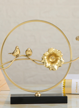 速发创梢轻奢新婚礼品结上眉意纯铜摆件客厅新房乔迁喜婚礼物高档