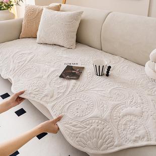 纯0懒人防滑 毛绒刺绣坐发一片式 速发异形沙垫垫四季 通用2色25新款