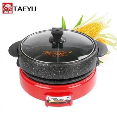 well cook韩国进口电火锅锅烤盘 麦饭石锅烤涮炖锅新品韩式乌龟锅
