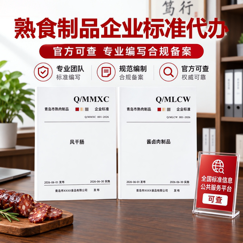 熟食制品企业标准执行标准代办文案编写备案加急产品标准申请代办