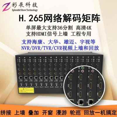 H265视频解码矩阵高清网络监控解码器 AI抓拍数字解码服务器主机 电子/电工 视频解码器 原图主图