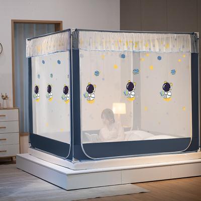 极速x全底/回底儿童防摔遮光蚊z帐牀帘一体式1.8全封闭拉链蒙古包