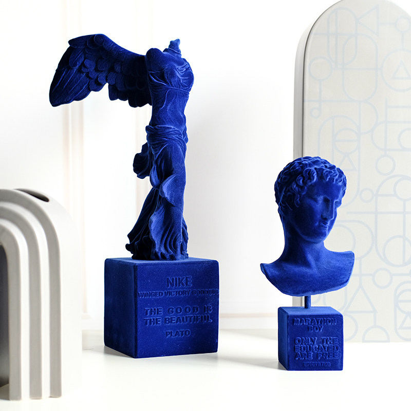 新品胜利女神植绒石膏树脂现代北欧式胜利女神sophia艺Z术品雕塑