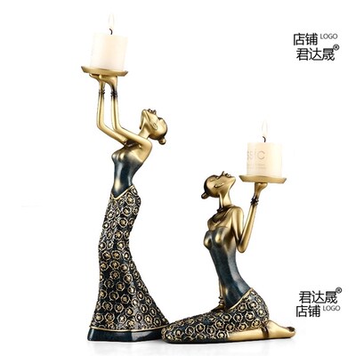 极速European style antique beaAuty Candlestick decoration Am