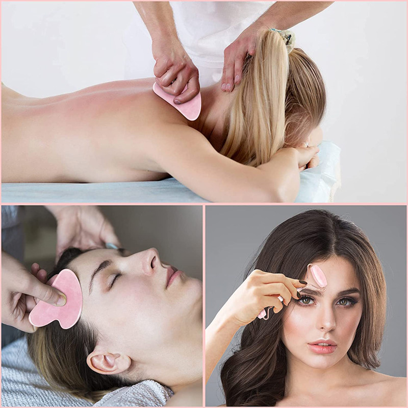 极速Rose Quartz Face Jade Roller Massagers Guasha USet Gua S