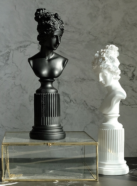 新品石膏雕刻雕塑人像女神v摆件拍照北欧欧式样板房软装设计师家