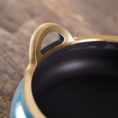 新品 黄铜a家用烧蓝三足铜香炉佛堂供奉立香炉室内供佛熏香炉祭祀