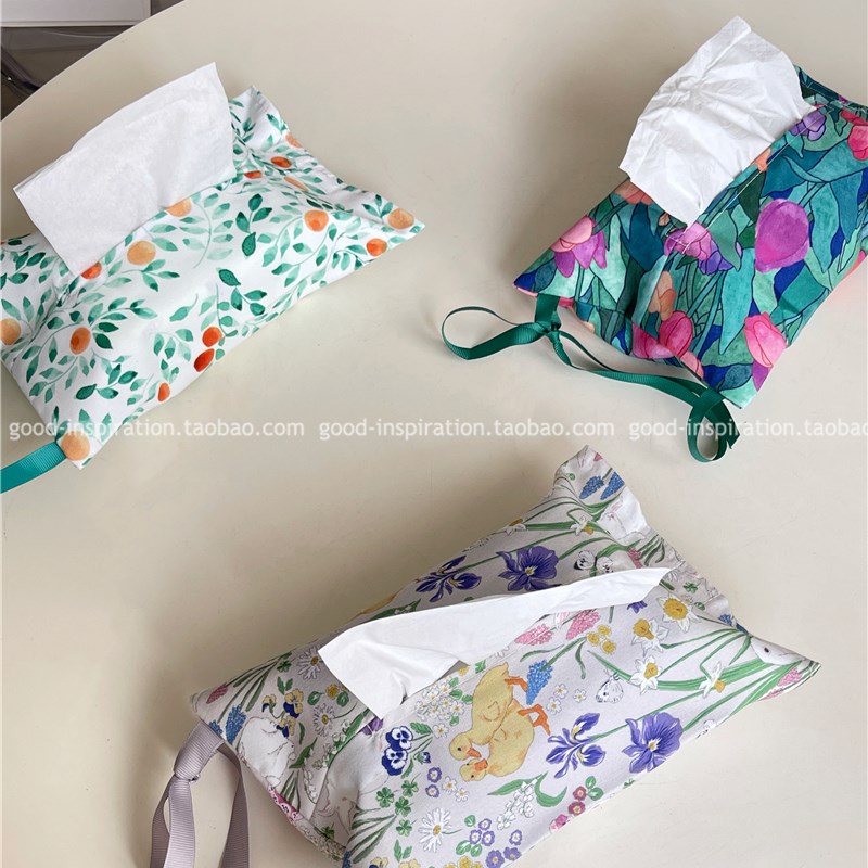 极速可悬挂布艺纸巾收纳袋 车载家用创意茶几纸巾盒W抽纸袋软装清