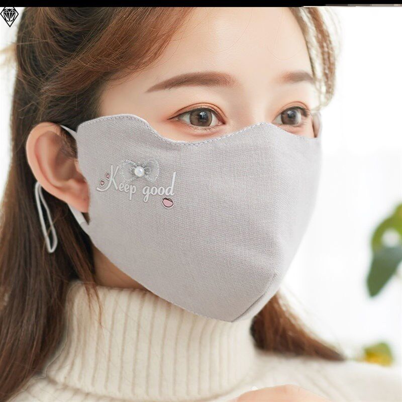 极速可爱秋冬季口罩女l加厚加大防C寒保暖加绒纯棉布护眼角冬天个