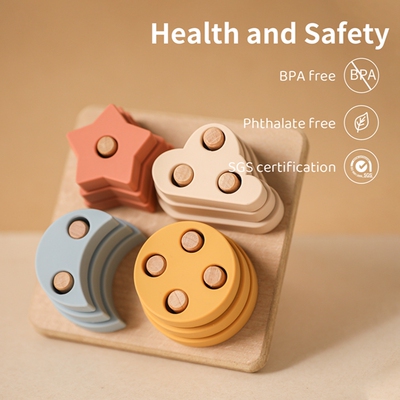 极速1Set Nordic Style Silicone Stars Moon Nesting UStacking