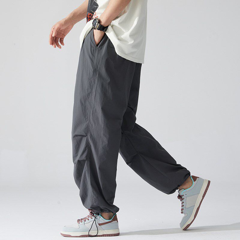 新品伞兵裤男夏季大码宽松男士工装E裤加肥加大胖子男装休闲长裤